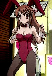 Asahina (small) in bunny girl outfit from Haruhi Suzumiya